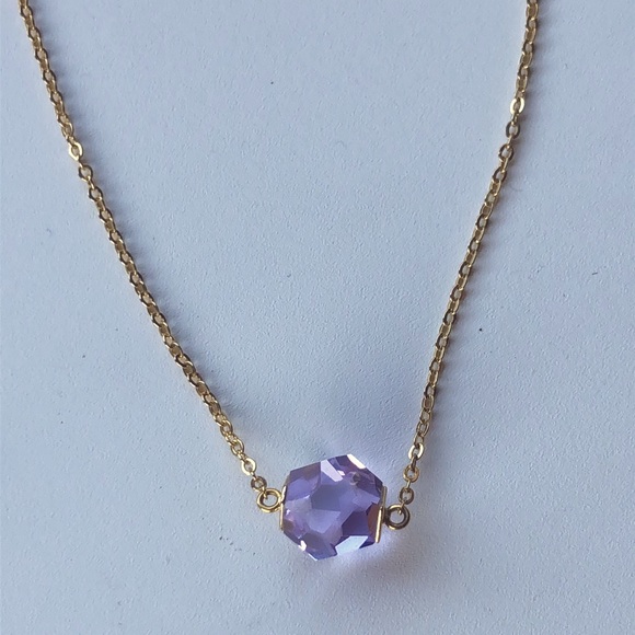 Swarovski Purple tanzanite crystal solitaire necklace - Picture 11 of 11
